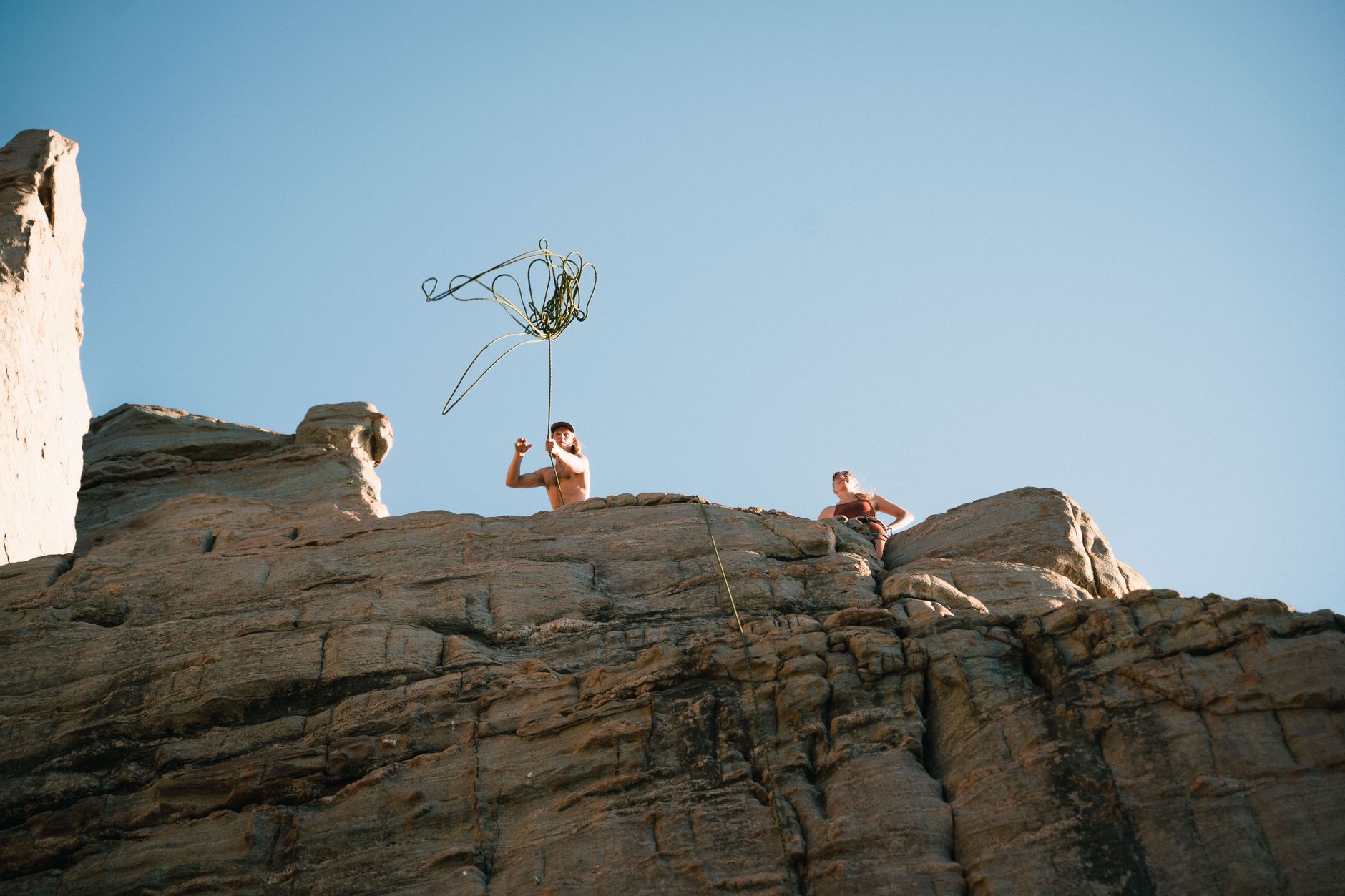 Mountaineer Rope Team Climbing Ridge